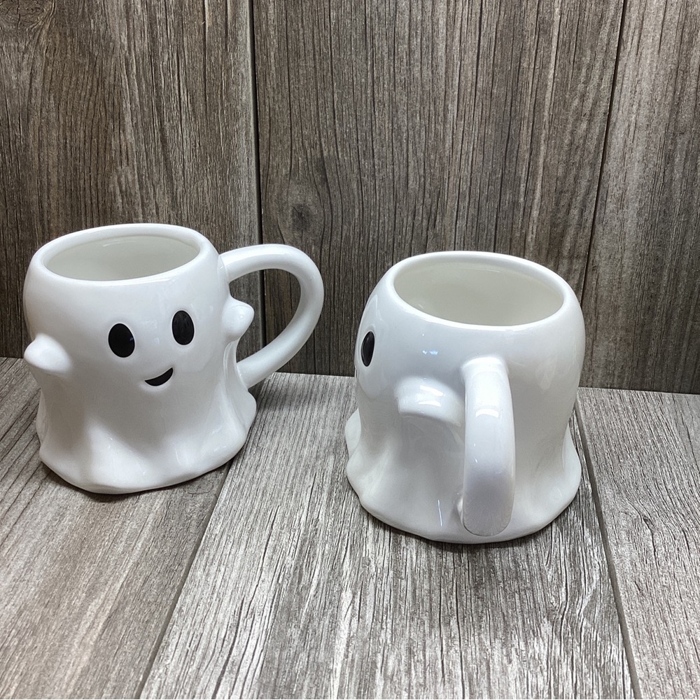 Stoneware Halloween 2021 Ghost Mug Set of 2 Threshold Target 10oz New Boo Cups - Picture 3 of 13